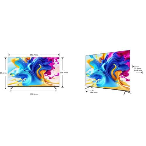 TCL 43" Inches QLED Google Smart TV - 2025 Edition + 12 MONTHS WARRANTY (43S5K)
